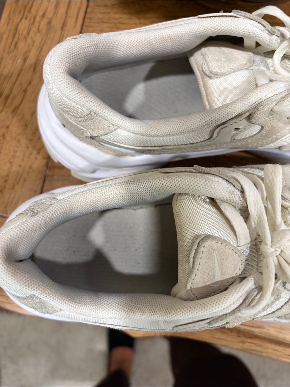 Nike Women's Cream/White Mesh & Suede Sneakers - Picture 4 of 4